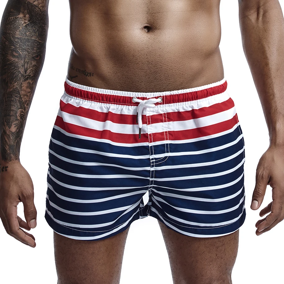 

Men's Beach Casual Sports Striped Trunks Men's Quick-Drying Beach Shorts Swimming Surffing Boxer Pants