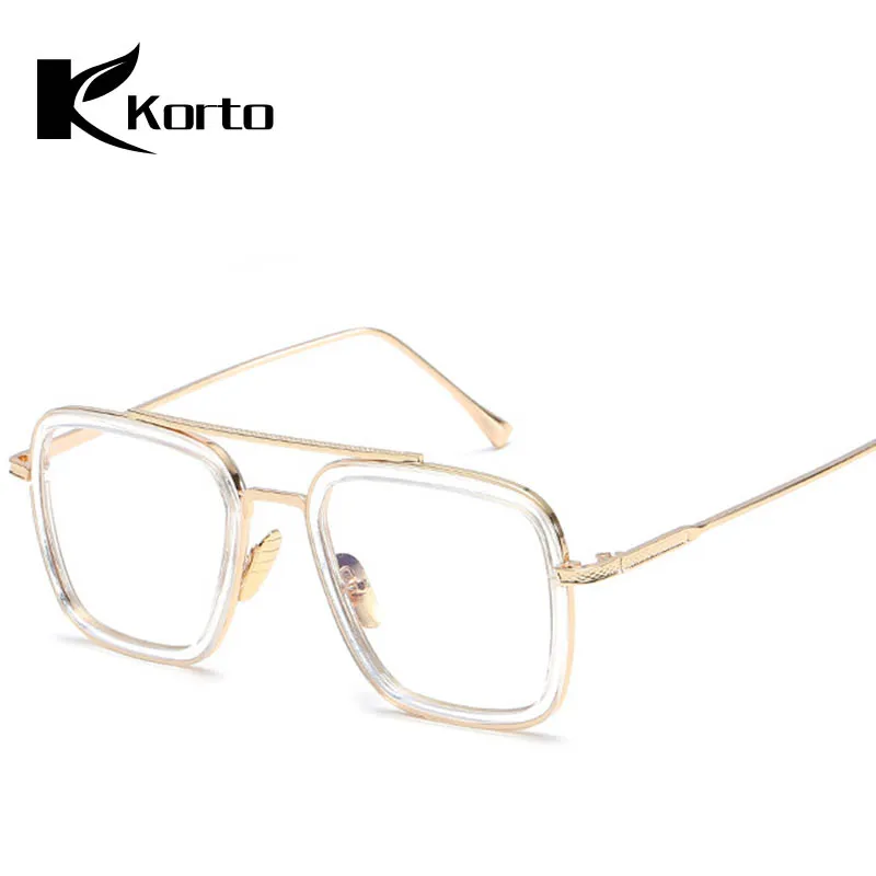 Gold clear - clear Zonnebril, мужские авиационные солнцезащитные очки Tony Stark, Эдит, Мстители, очки, очки rober Downey JR, очки Oculos, ретро, очки Железного человека - Цвет линз: Gold clear - clear