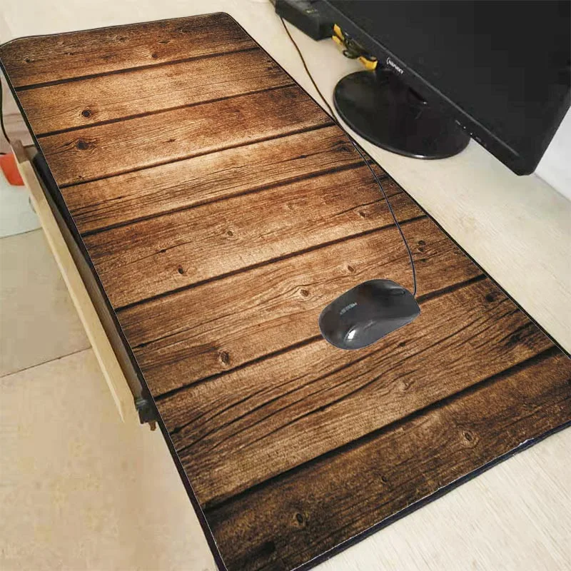 XGZ Fashion Wood Texture Large Gaming Mouse Pad Rubber PC Computer Gamer Mousepad Desk Mat Locking