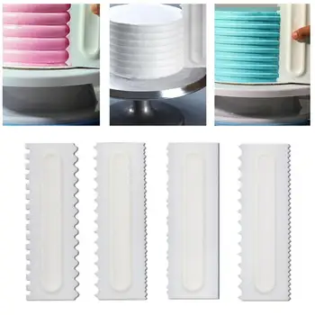 

Cake Cream Scraper Plastic Scraper Fondant Cake Decoration Pastry Icing Comb Fondant Spatulas Baking Pastry Tools #1013