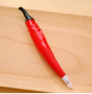 Kawaii, магнитная шариковая ручка с изображением Чили, морковки, яблока, фруктов, милая стационарная вещь, канцелярские принадлежности для офиса, школы, наклейки на холодильник, аксессуары, Bts - Цвет: red pepper