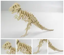 1 шт. 3D Динозавр деревянные головоломки Игрушки для маленьких детей обучения мозгу интеллектуальные Ранние развивающие игрушки Животные