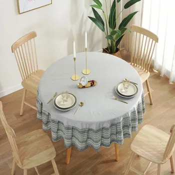 

4 Size Round Table Cloth Solid Color Coffee Tea Tablecloth Cover Multi-functional Restaurant Decor Cloth Cover Hotel Retro Table