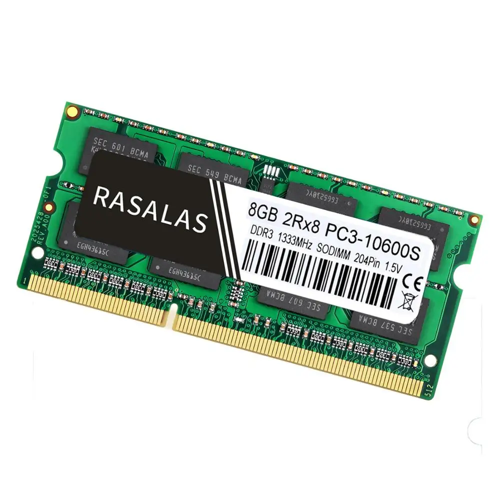 Rasalas 8 Гб 2Rx8 PC3-10600S DDR3 1333 МГц SO-DIMM 1,5V Тетрадь Оперативная память 204Pin sodimm памяти ноутбука NO-ECC