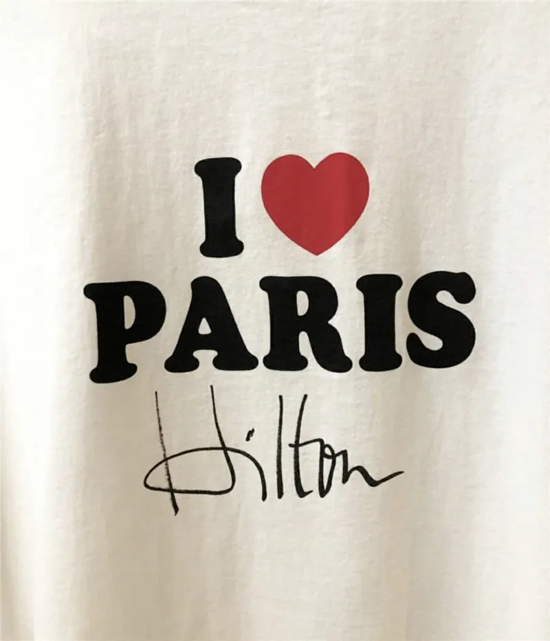 Футболка с надписью I Love Paris для мужчин и женщин стильная тенниска оверсайз в