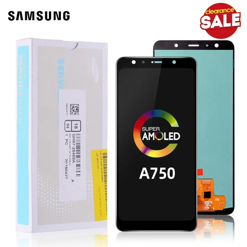 

Original AMOLED For Samsung Galaxy A7 2018 SM-A750F A750F A750 LCD Display Touch Screen Digitizer Assembly Replace Black