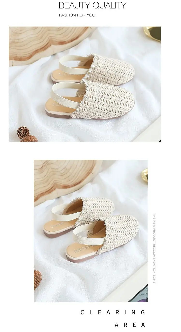 child shoes girl 2022 Summer Fashion Children's Rattan Woven Sandals Girls Flat Casual In The Kids Home Footwear Sandalias Niña Unisex Shoes child shoes girl