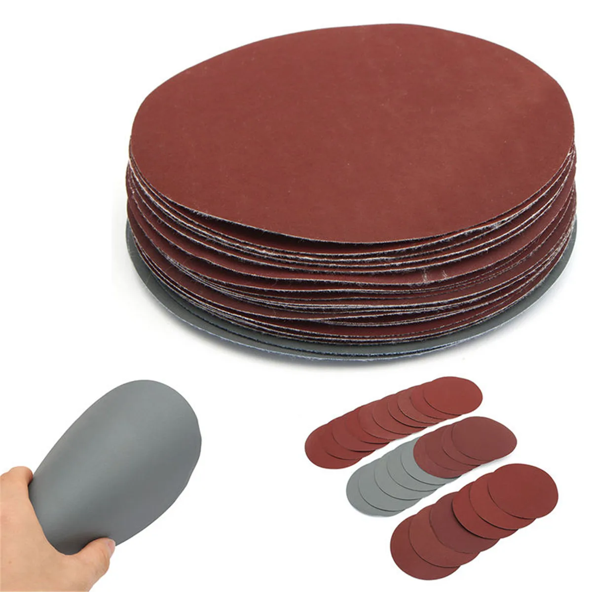 25 개/대 6 인치 150mm 라운드 사포 디스크 모래 시트 600-3000 샌더 그릿 연마 도구 용 그릿 후크 루프 샌딩 디스크