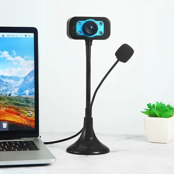 

LED High-Definition Webcam, Desktop or Notebook with Microphone Live Broadcast Home Video USB Drive-Free Camera