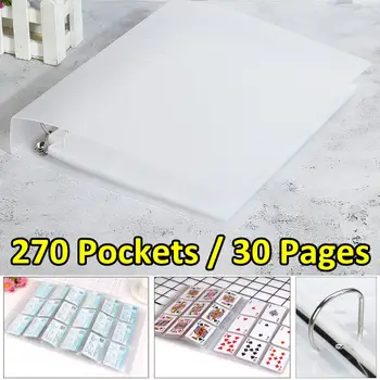 

30 Pages Wallets Stamps Photo Album Collection 270 Pockets Trading Gaming Card Sleeves Storage Transparent Folder Home Decor