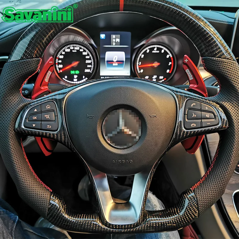 

Savanini Aluminum Steering Wheel Shift Paddle Shifter Extension For Mercedes Benz new A B C E CLA GLA W205 W212 AT car styling