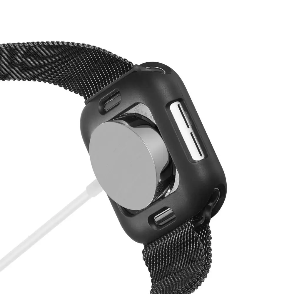 Чехлы для часов для Apple watch 38/40/42/44 мм цветной, мягкий, из ТПУ противоударный Бампер Защитный чехол тонкий корпус для iWatch 5 4 3 2 1