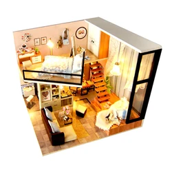 Maison de poupée 3D en bois pour filles, Kit de bricolage Miniature, meubles artisanaux, jouets, cadeaux pour enfants 