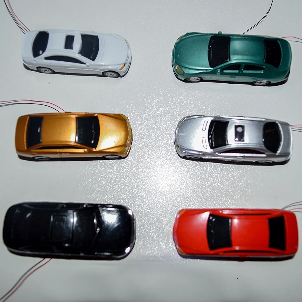 10 шт. весы 1:100 Миниатюрная модель Светильник Автомобиля пластик Модель автомобиля с светодиодный 12V