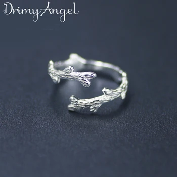 

Romantic Sweet Silver Color Branch Rings for Women Lady Adjustable Size Rings bague femme