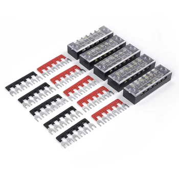 

6 Points Car Marine Power Distribution Bus Bar Terminal Block Set 15A 600V