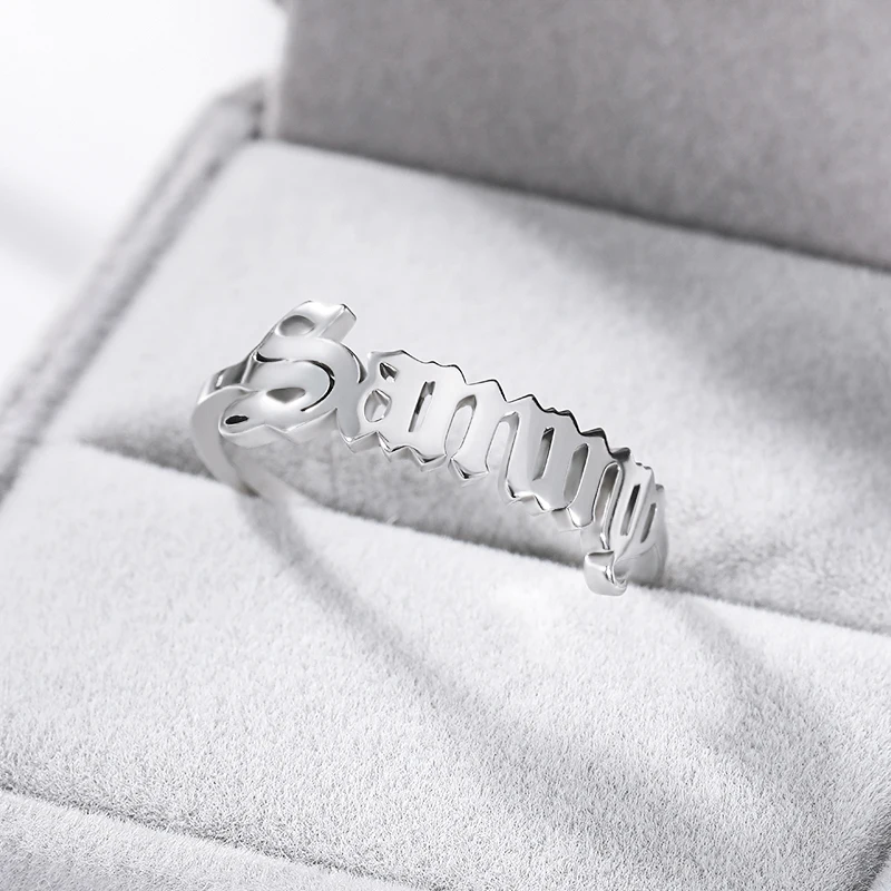 Custom Name Rings for Women Men Personalized Stainless Steel Ring
