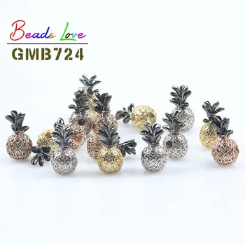 

3pcs/lot CZ Spacer Beads 19*9mm Pineapple Brass Micro Pave Cubic Zirconia Beads for Jewelry Making Diy Charms Bracelet Necklace