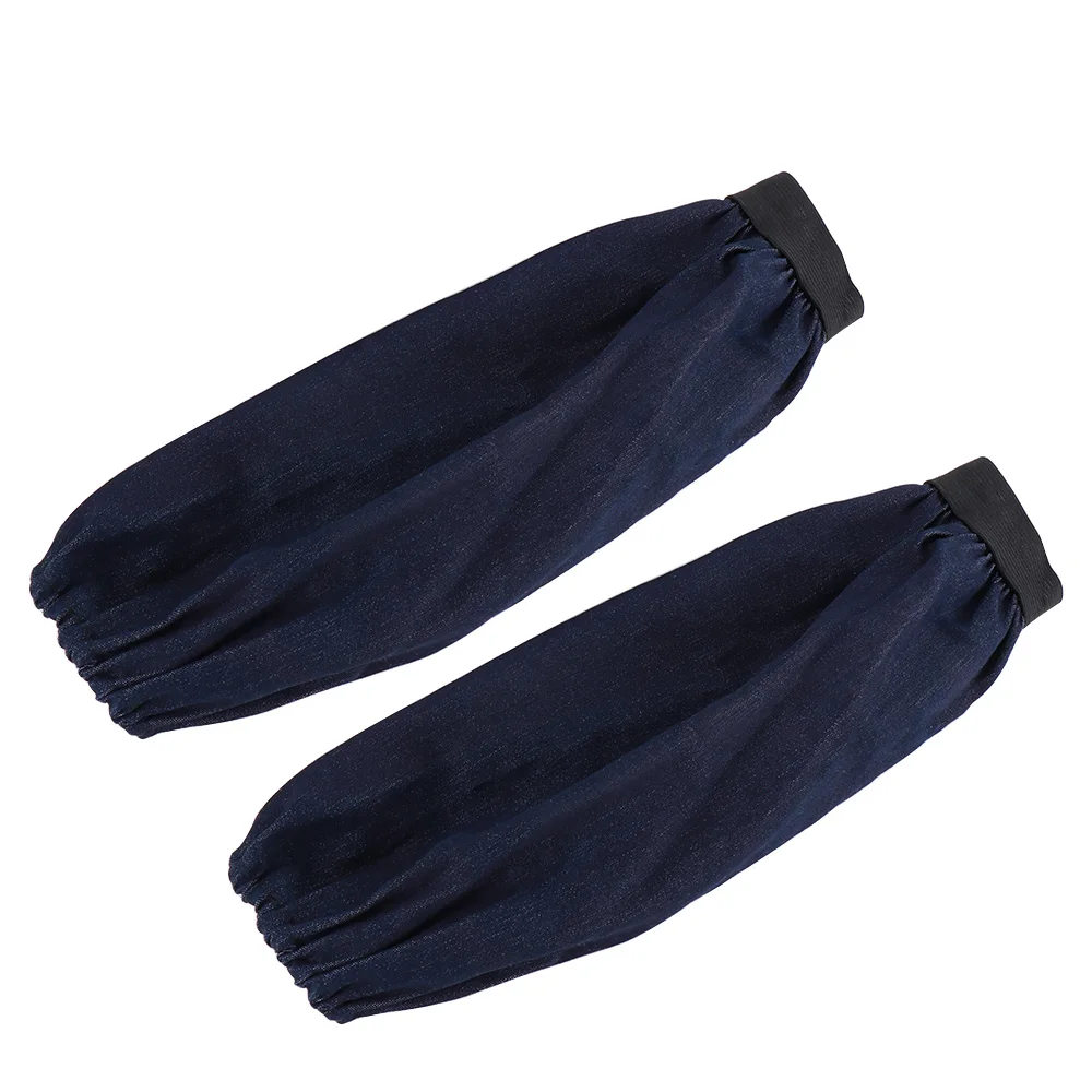 1 Pair Welder Lengthen Arm Protective Sleeves Denim Blue Welding Arm Sleeves Working Cut Resistant Heat Protection for waterproof oversleeves