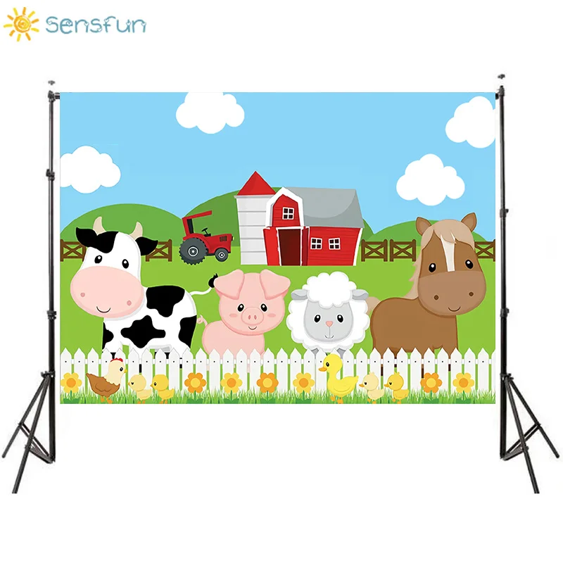 Sensfun в фермерском стиле Вечерние фон для фотографирования животных коров овец