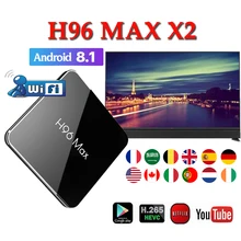 Netherlands stable tv set top box H96 MAX x2 Amlogic S905X2 4GB 32GB 64GB H.265 1080P 4k android 8.1 tv box support youtube