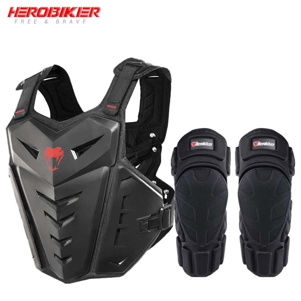 HEROBIKER мотоциклетный защитный жилет нагрудный для мотокросса и наколенники