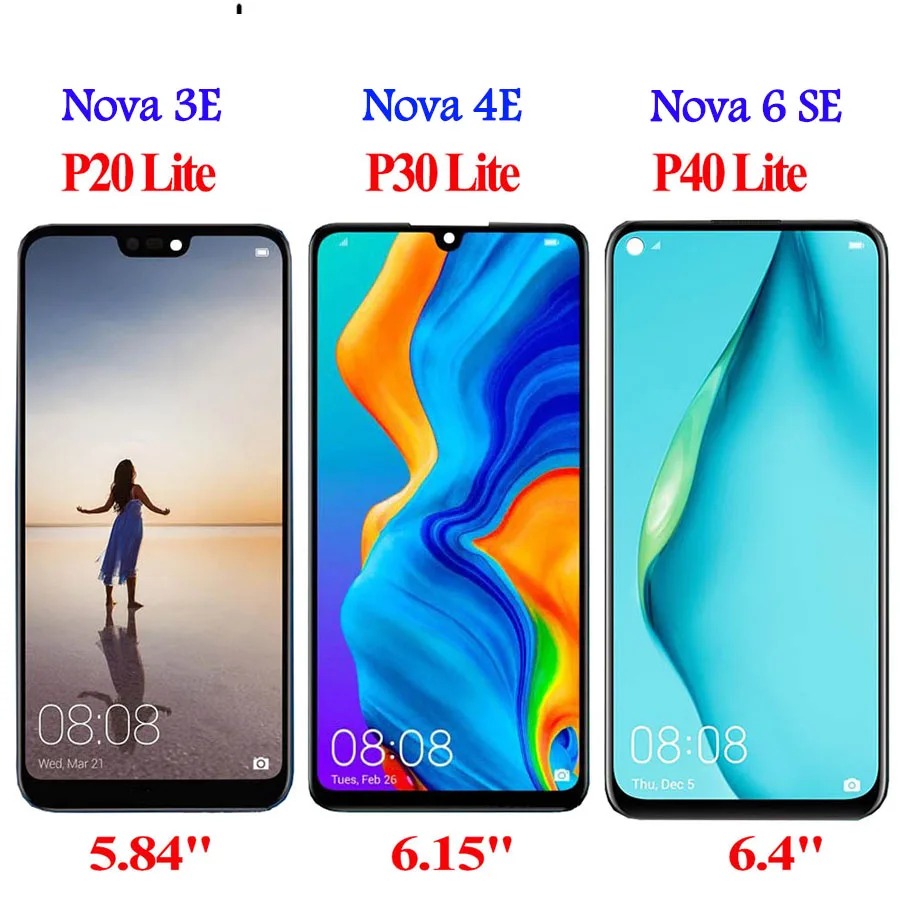 Для Huawei P30 Lite ЖК дисплей сенсорный экран P20 ANE LX1 P40 MAR LX2 P10 Nova 3e 4e с дисплеем|Экраны