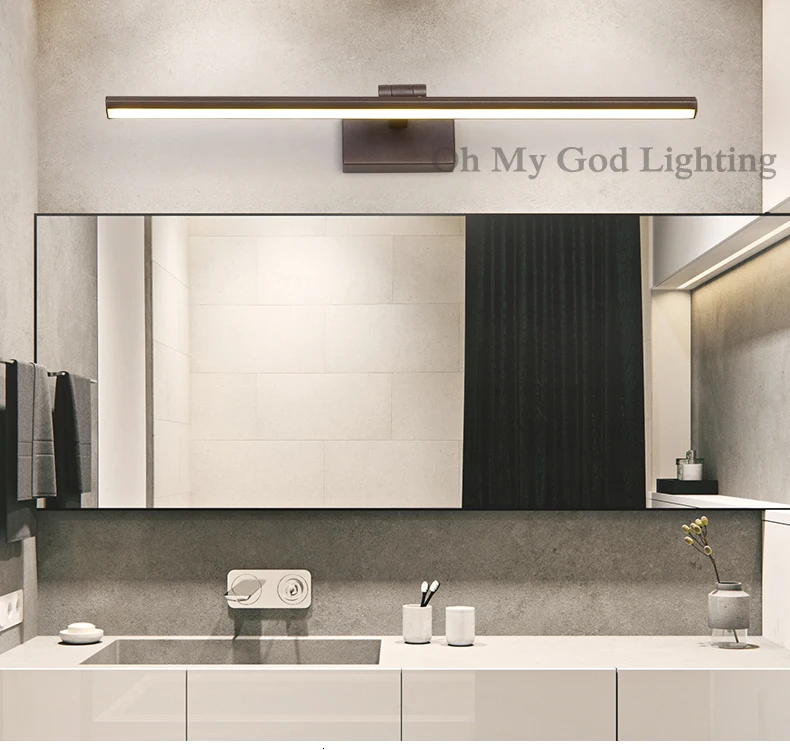 40/60/80/100 см современный светодиодный зеркало с подсветкой Спальня Ванная комната настенный светильник регулируемый Алюминий тела AC90-260V осветительных приборов