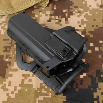 

Tactical Movable Pistol Holsters for G17 G18 with Flashlight or Laser Mounted Glock Series Right Hand Waist Gun Holster