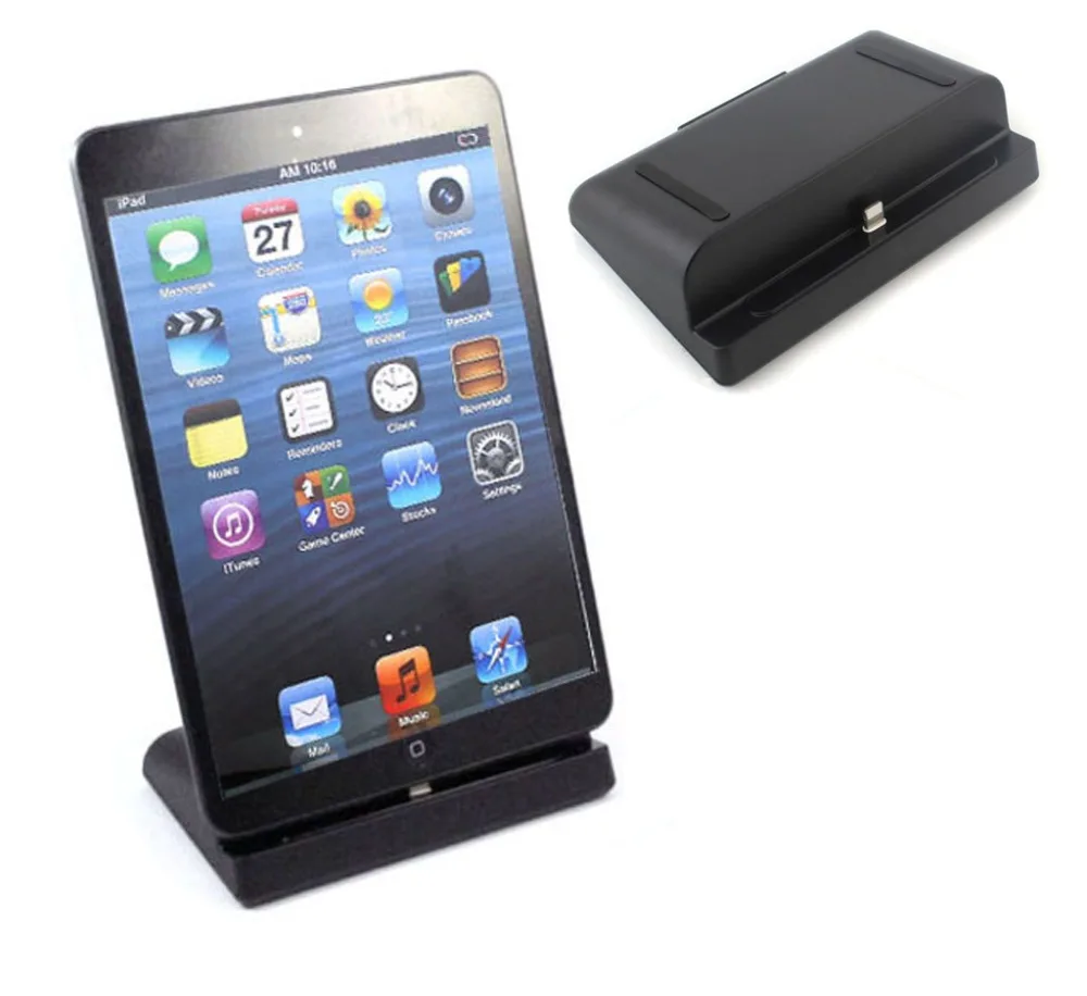 Desktop Dock Station Charging Stand Holder Cradle Data Dock Charger for iPad Pro 9.7 iPad Air 2 Mini 2 3 4 Black/White
