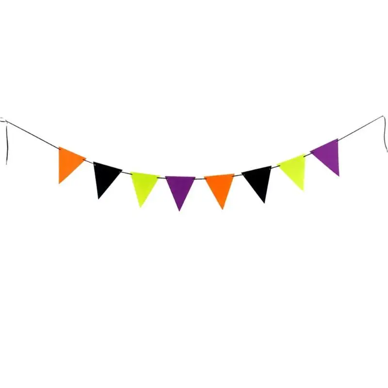 Halloween Felt Fabric Colorful Pennant Flag Bunting Party Banners