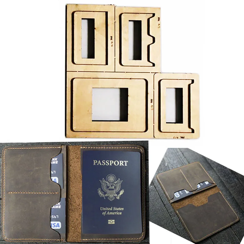 Японский стальной нож, кожаный шаблон, бумажник для паспорта, подарок для мужчины, держатель для паспорта, перфоратор, ручной инструмент, нож, форма