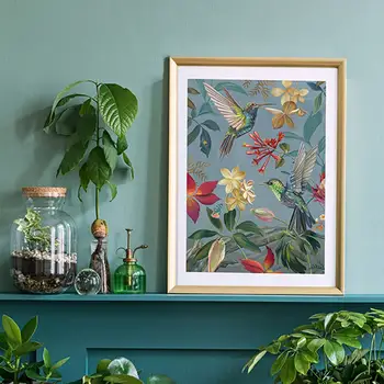 

Hummingbirds Art canvas Poster Home Decor 12x18 24x36inch