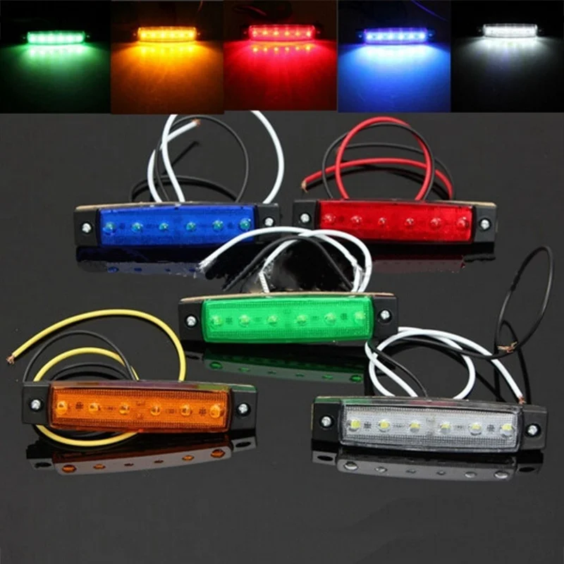 Красный 6 LED Truck Trailer Front Side Marker Light Clearly Signal Lamp 12V Car Accessories - Испускаемый цвет: Красный