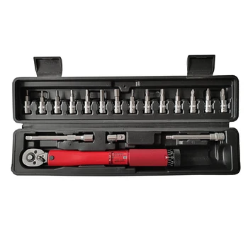 

18pcs 1/4Inch Mountain Bike Portable Drive Click Kit Socket Adjustable 2 To 24NM Bicycle Repair Allen Key Torque Wrench Set
