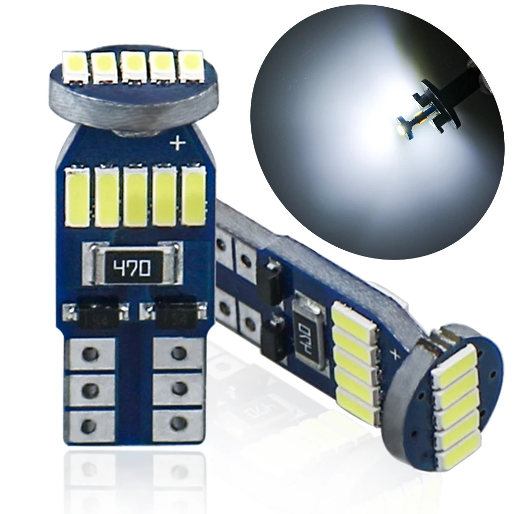 100PCS T10 W5W 4014 15smd LED Car Bulb 168 194 Side Maker Reading License Plate Map Lights Auto Lamp 12V Wholesale Dropshipping