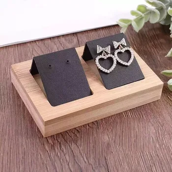 

Jewelry Dispay Store Shop Rack Holder Desktop Bamboo Earring Stand Storage Case Business Decorative Craft Ear Stud Table