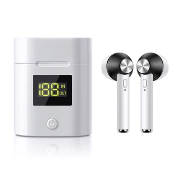 

V5.0 Bluetooth Earphone HD Stereo Wireless Headphones Sport Bass Headset With Led Power Display Charger Case For All Phone