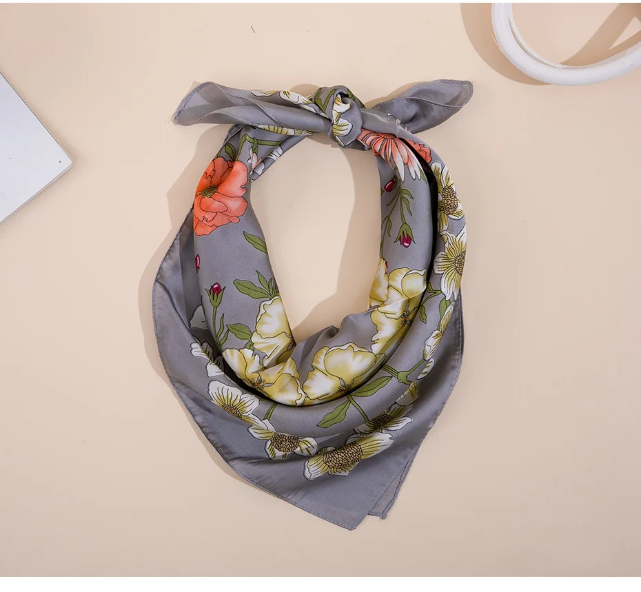 Бандана шелковый квадратный шарф Женская Косынка Foulard Femme атласная шифоновая шаль голова сумка для волос Шея женский шарф для женщин