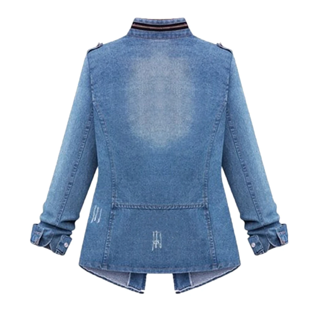 Ideal  SHUJIN Women Casual Denim Jackets Cardigan Zipper Casaco Feminino Coat Pockets Top Streetwear Slim 