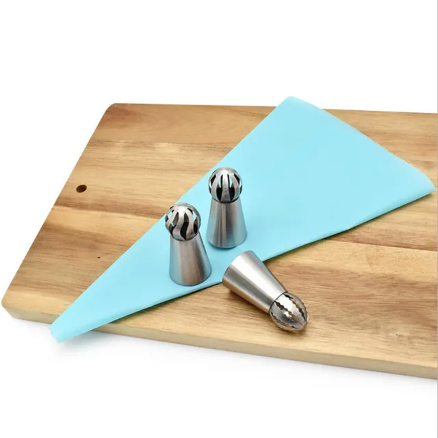 5Db/Beállított Szilikon Tészta Táska Hegyek Rozsdamentes Acél Gömb Alakú Jegesedés Csövek Fúvókák Csatoló Krém Tippek Cupcake Sütőszerszámok - Image 6