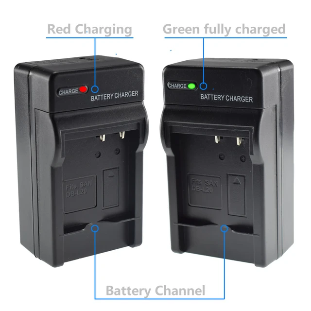 2x DB-L20 Battery + AC Wall Charger + Car Plug Sanyo VPC-CA65 CA8