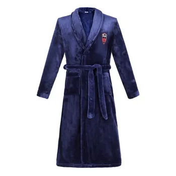 

Casual Loose Home Clothes Plus Size 3XL Flannel Men Robe Kimono Bath Gown Winter Thicken Warm Nightwear Coral Fleece Nightgown