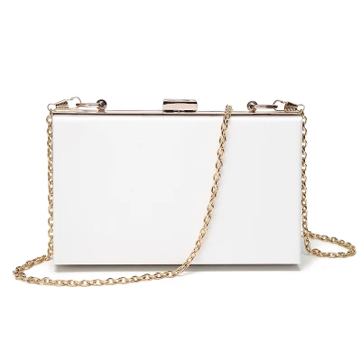 Xianjian прозрачный акриловый клатч из плексигласа, сумочка, сумочка на цепочке, акриловая сумка(LCHEB292 - Цвет: white o chain