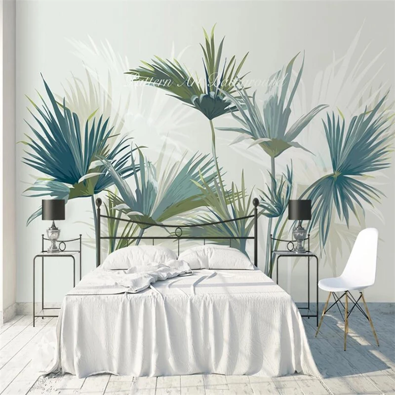 Custom wallpaper 3d mural hand-painted Nordic tropical woods palm tree papier peint papel de parede TV background wall paper |