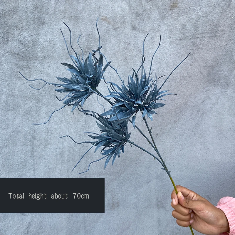 JAROWN Royal Blue Dark Blue Flowers Plant Leaf Material Artificial Flower Row DIY Props Rose Peony Wedding Decoration Party Decoration (34)