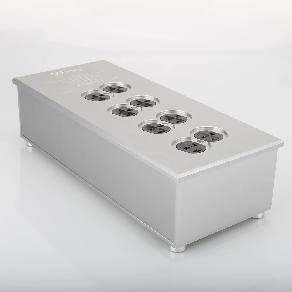 Viborg-VM80 HiFi 파워 필터 플랜트 US 소켓 8 웨이 AC 파워 컨디셔너 오디오 애호가 파워 퓨리파이어, 미국 AC 파워바 분배기