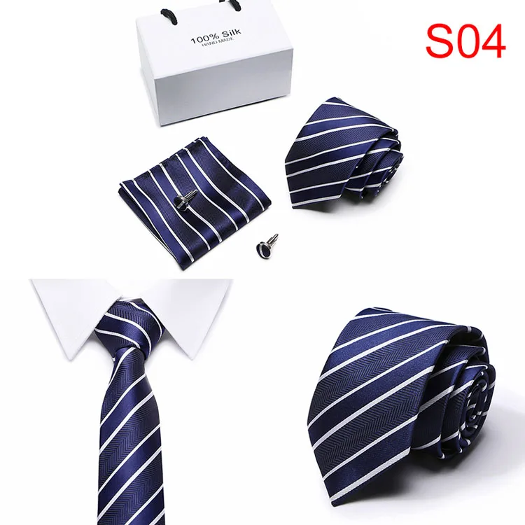Для мужчин галстук 100% шелк красный плед печати жаккардовые тканевый галстук + платок + запонки устанавливает для официального Свадебная