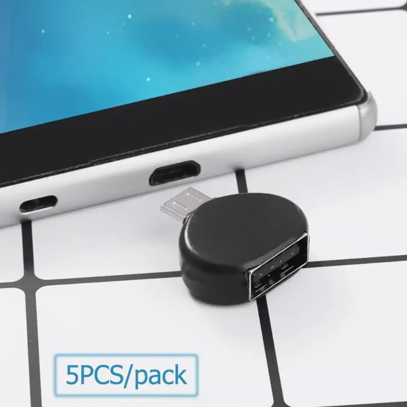 5 шт. Micro USB Мужской к USB 2,0 адаптер OTG конвертер для Android телефона ПК Конвертеры адаптеры портативный Стабильная производительность разъем