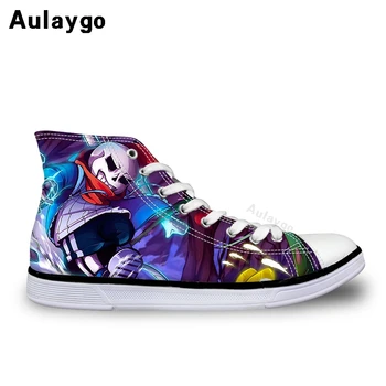 

Aulaygo Undertale 3D Print Children Kids Shoes Cartoon Anime Girls Boys Sneaker Canvas Casual Lace Up Sports High Top Sneaker